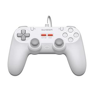 imageGameSir Tegenaria Lite Wired Game Controller For Switch Android iOS PC Steam With Retro 90s Design Hall Effect Sticks 1000Hz Polling Rate Dual Rumble Motors Mappable Back Buttons UltraLow Latency Ergonomic Design Retro GrayWhite